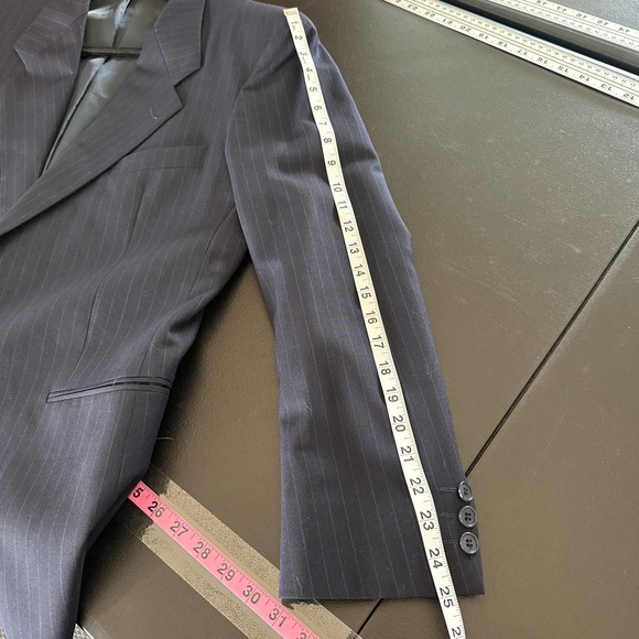 Yves Saint Laurent Blazer Jacket Lapel Collar Buttoned Long Sleeve Black 42R - Picture 8 of 10